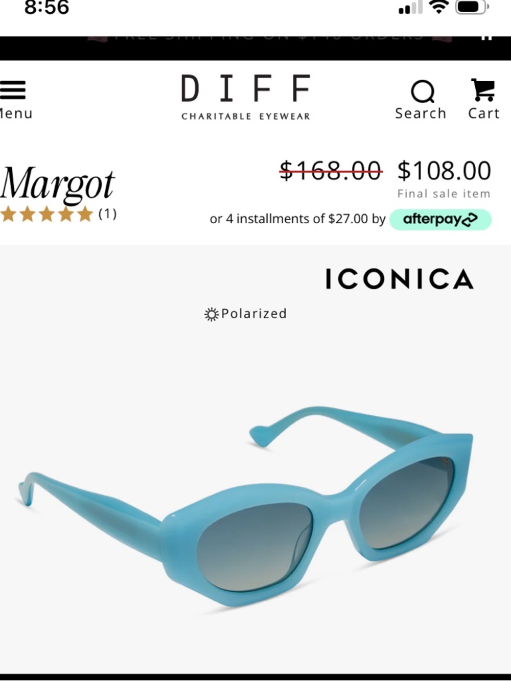 Diff ICONICA Margot Polarized Sunglasses